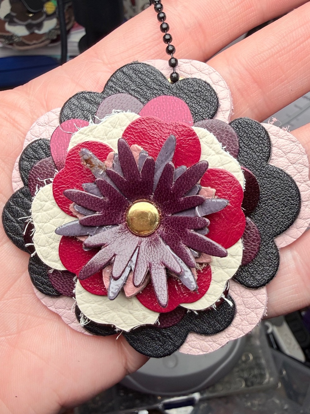 Handmade Floral Bag Charm 💜🩷